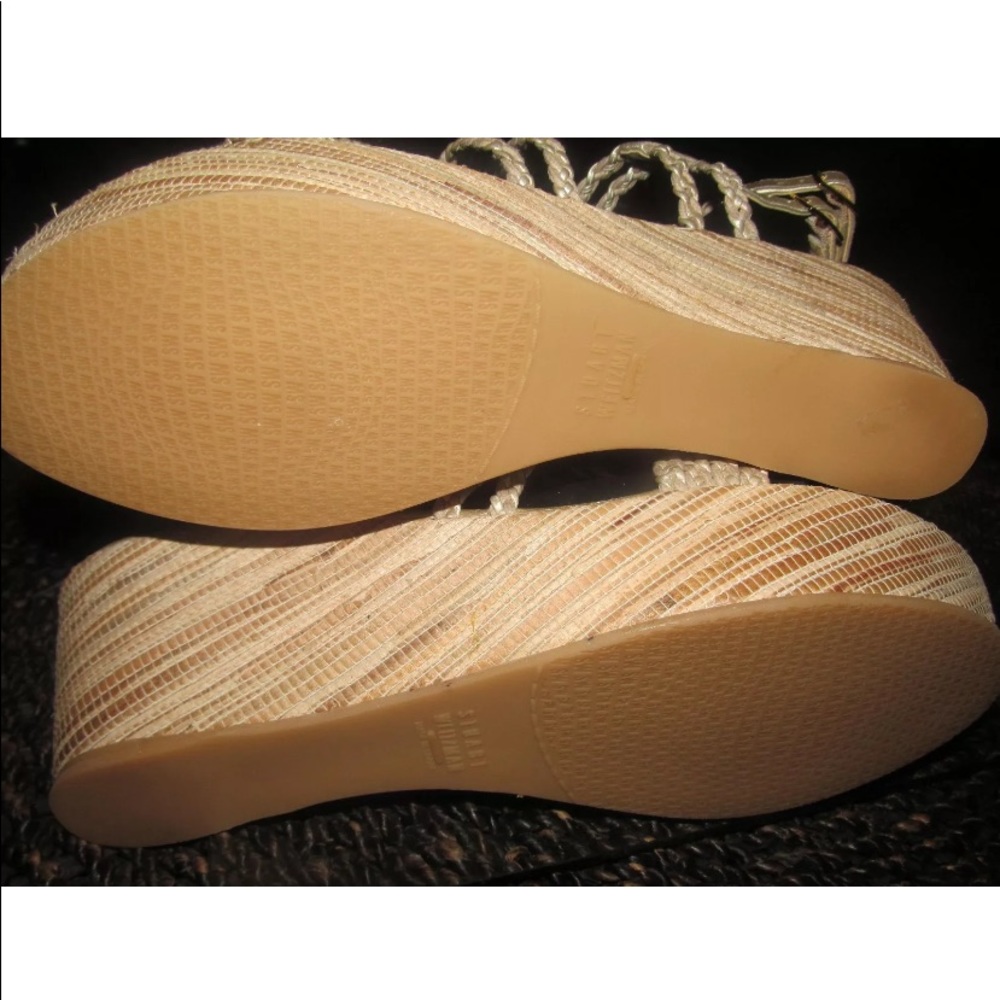 Stuart Weitzman Summer Lolone Raffia Wedge Sandals - image 5